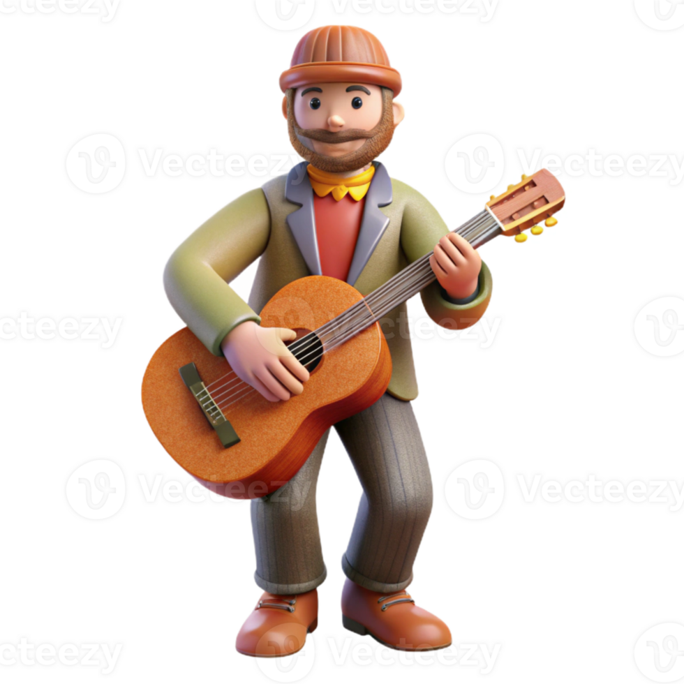 stunning classic Street Performer Cutout with Musical Instrument Isolated exclusive png
