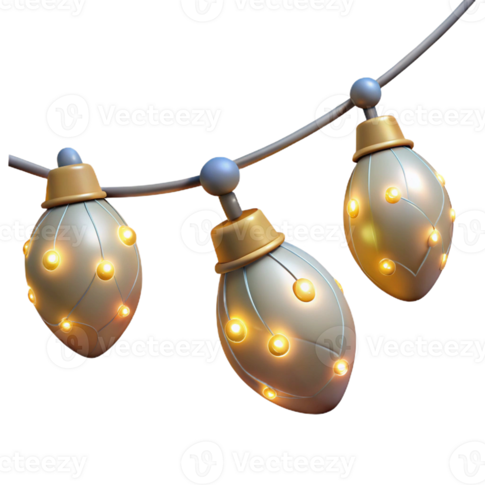 elegant abstract String Lights Twinkling Festive Illumination Isolated detailed png