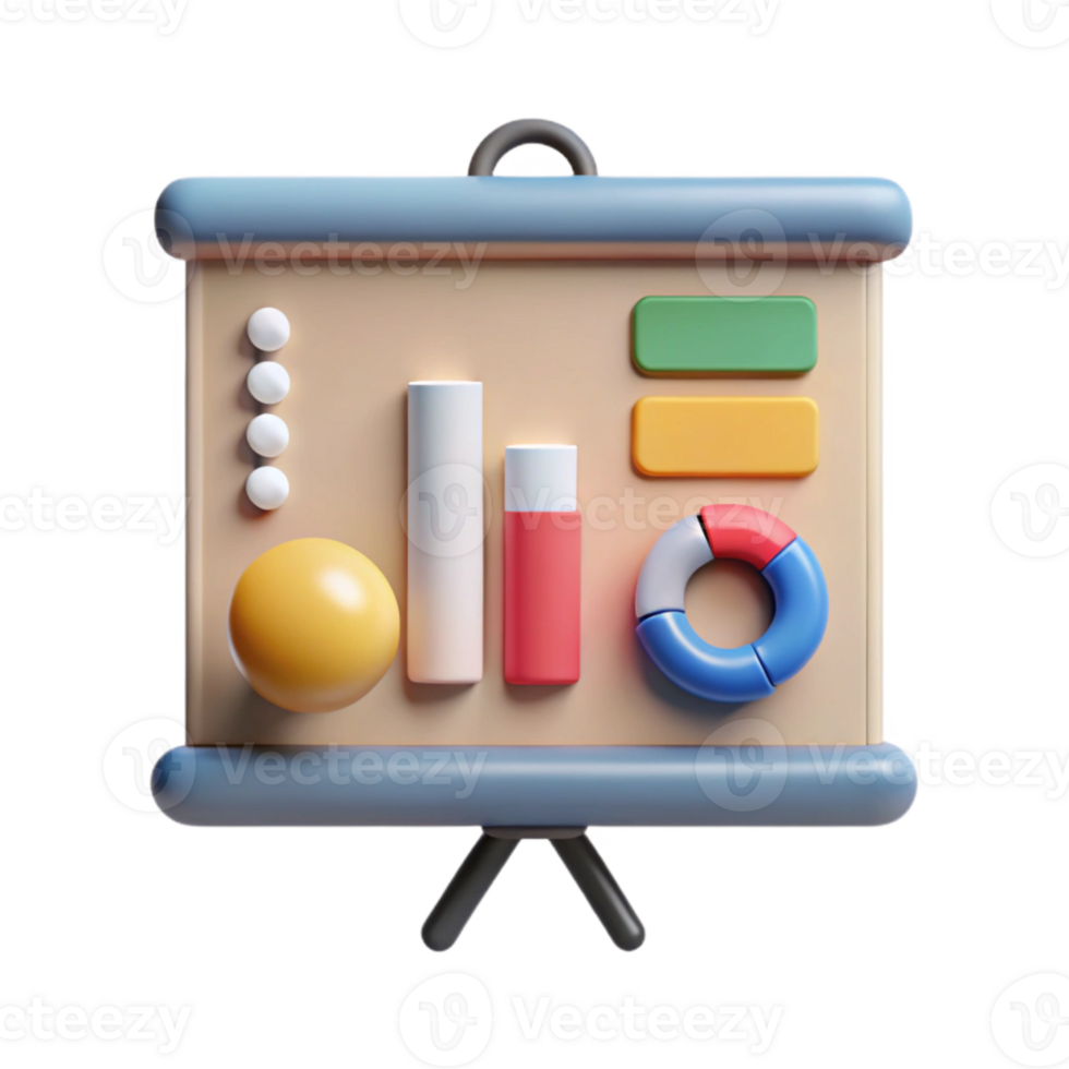 beautiful classic Student Presentation Chart and Graph Isolated high quality png