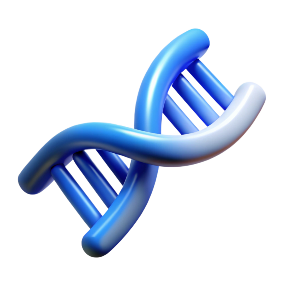 dramatic abstract Stylized Dna Icon with Blue Gradient Transparent Background high resolution png