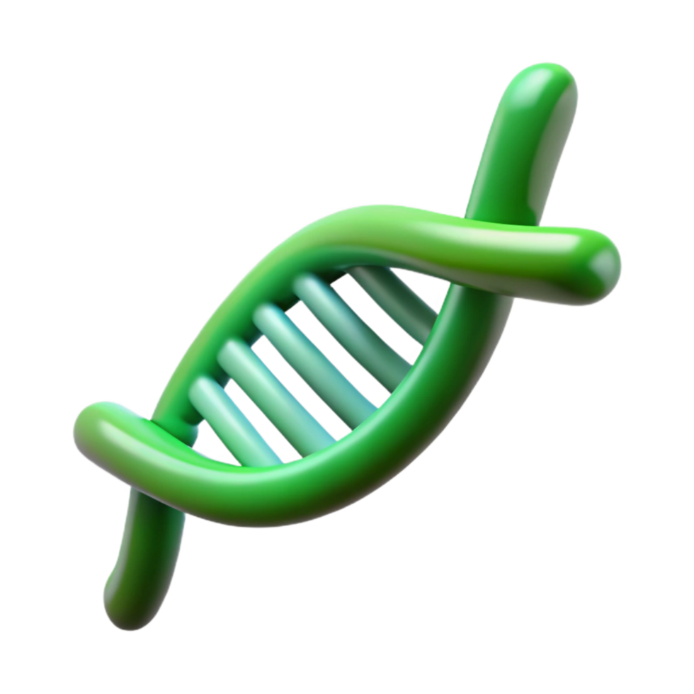 extraordinary rustic Stylized Dna Illustration with Green Gradient Isolated professional png