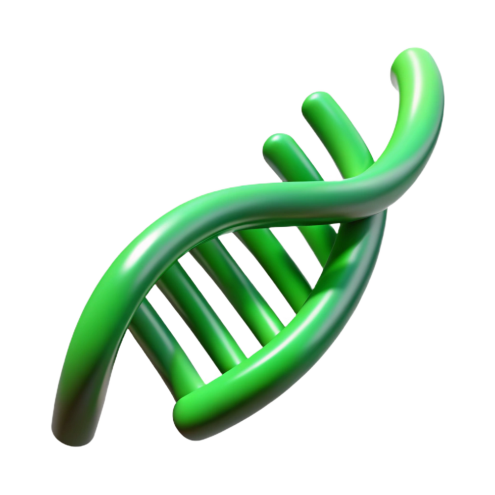 vibrant artistic Stylized Dna Illustration with Green Gradient Isolated genuine png