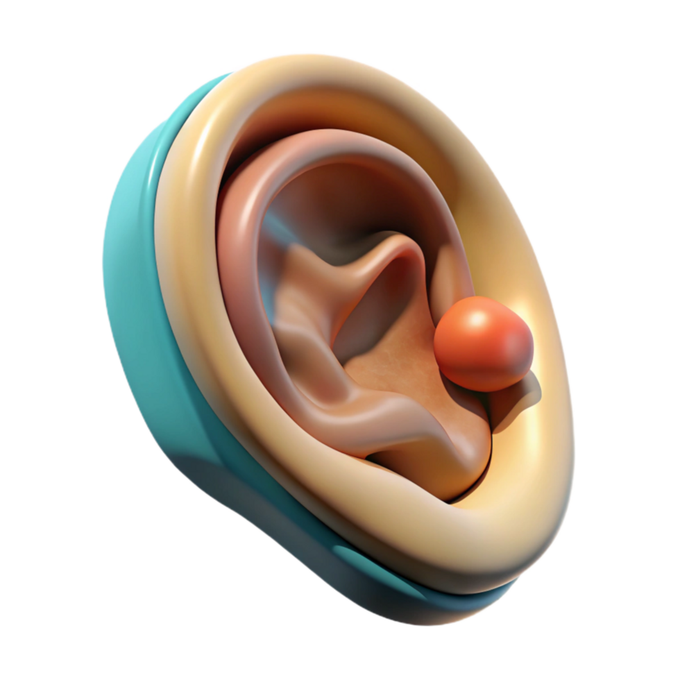 extraordinary creative Stylized Ear with Multiple Language Inputs Isolated authentic png