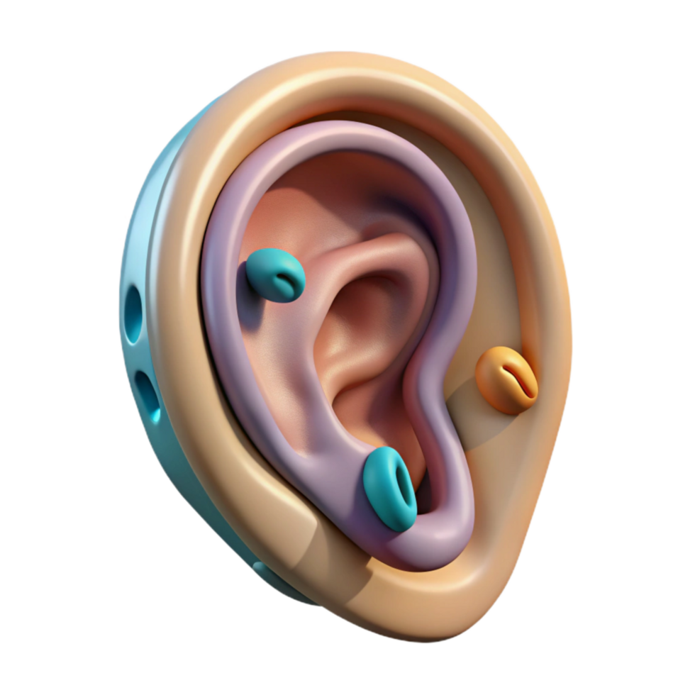 magnificent classic Stylized Ear with Multiple Language Inputs Isolated exclusive png