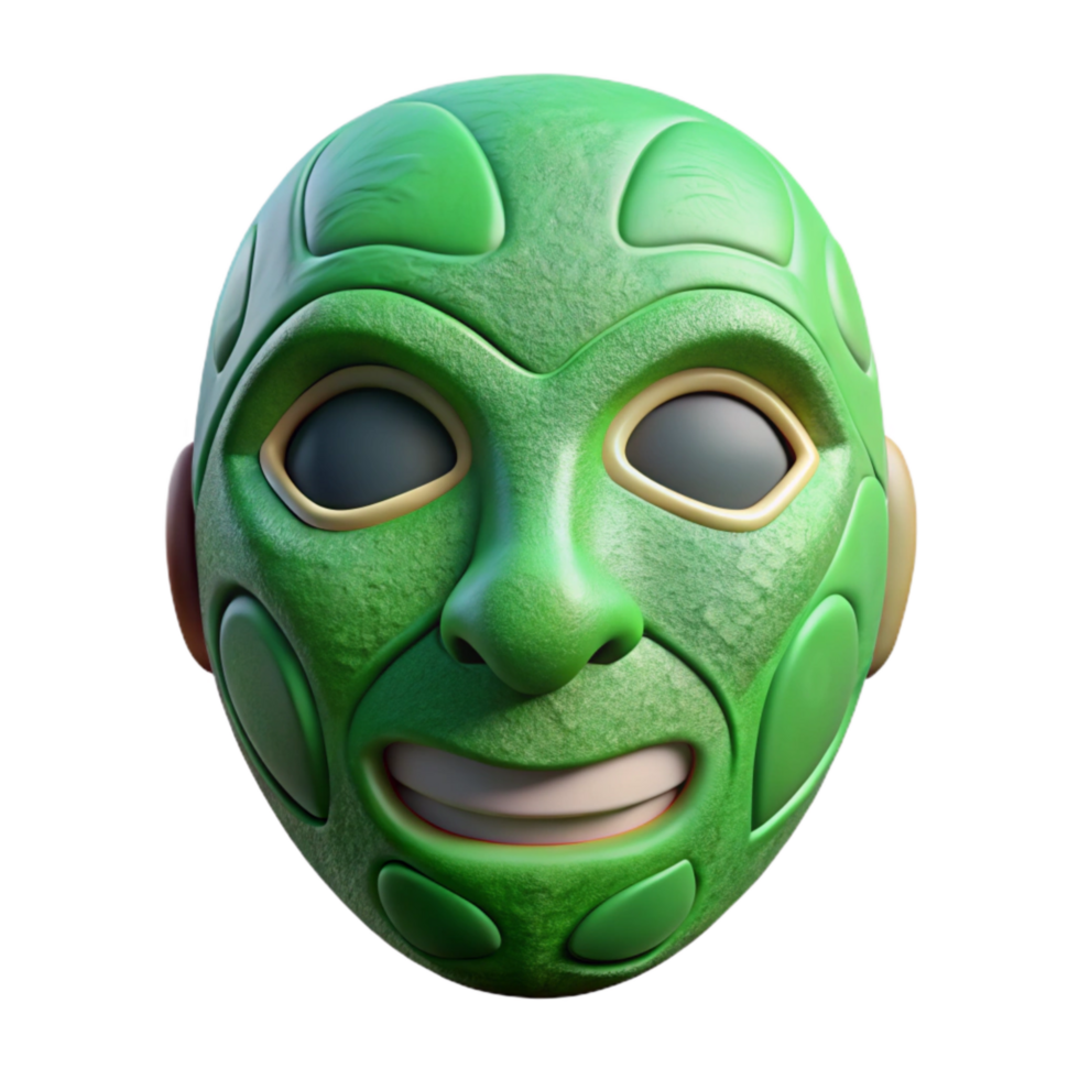 extraordinary modern Stylized Face Mask Isolated with Green Texture original png