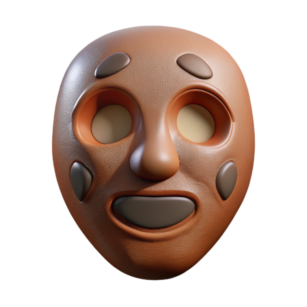 wonderful classic Stylized Face Mask Texture Transparent Background with Grain Effect exclusive png
