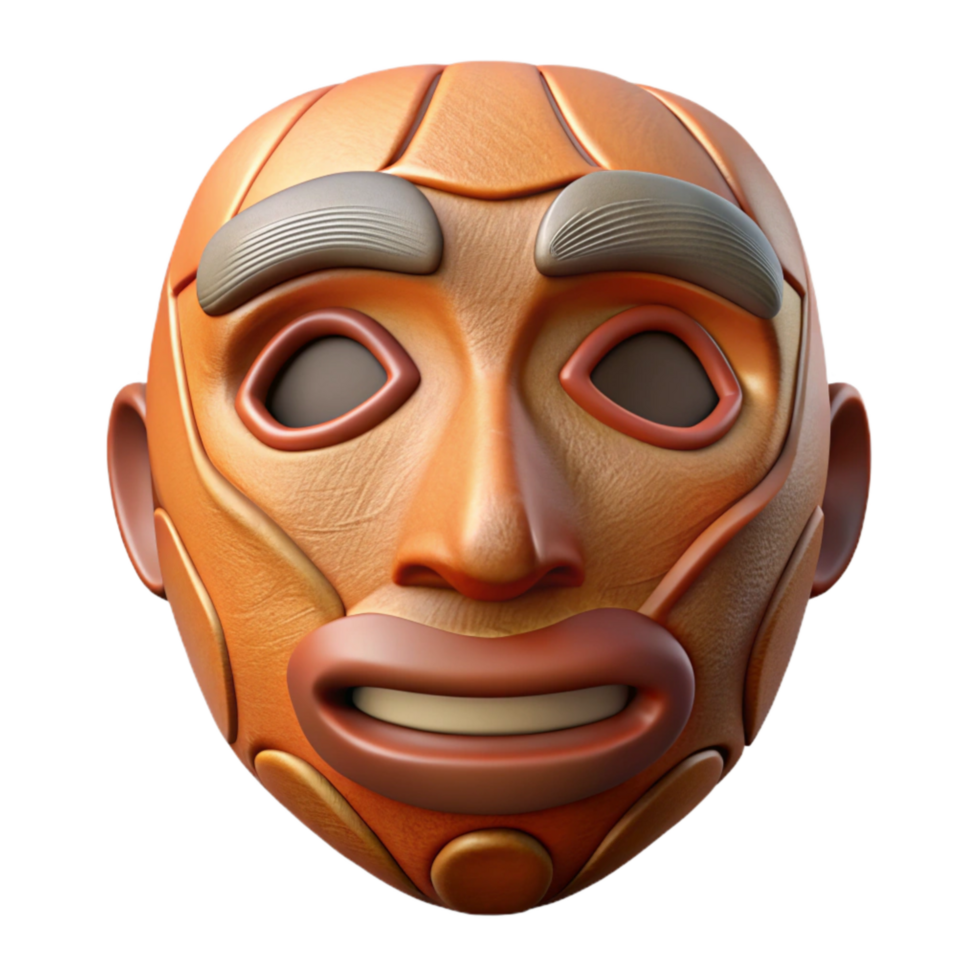 stunning modern Stylized Face Mask Texture Transparent Background with Grain Effect professional png