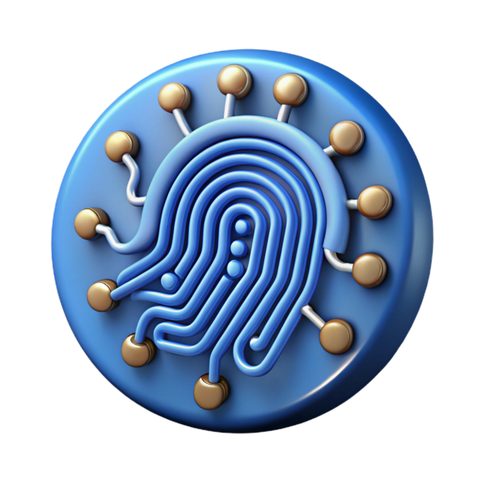 extraordinary vintage Stylized Fingerprint Icon with Scan Lines Transparent high resolution png