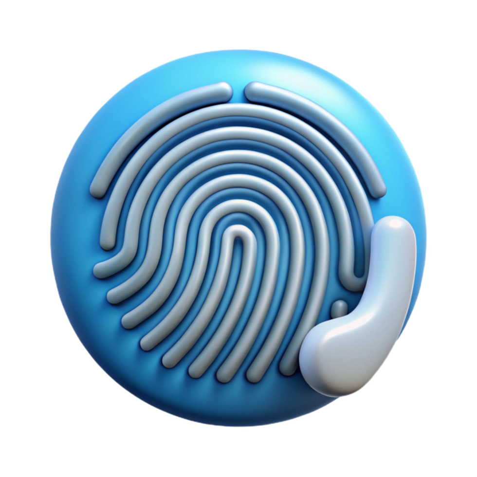 vibrant contemporary Stylized Fingerprint Icon with Scan Lines Transparent high quality png