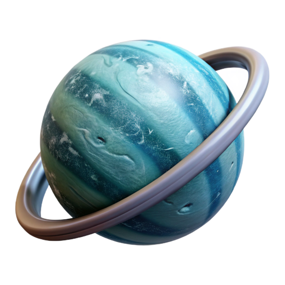 magnificent artistic Stylized Planet with Rings in Digital Space Cutout genuine png