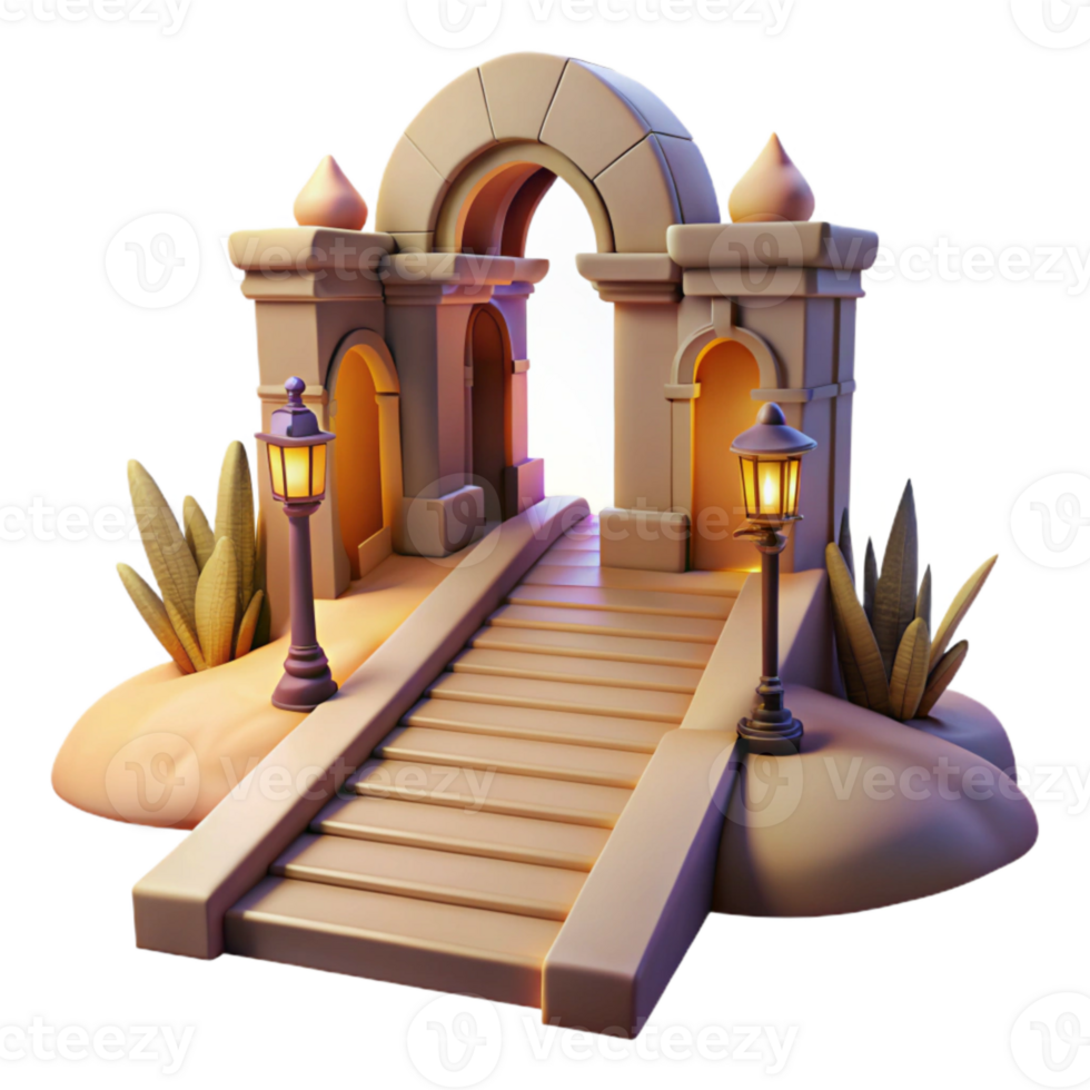vibrant minimalist Subconscious Architecture Dreamlike Pathway Cutout original png