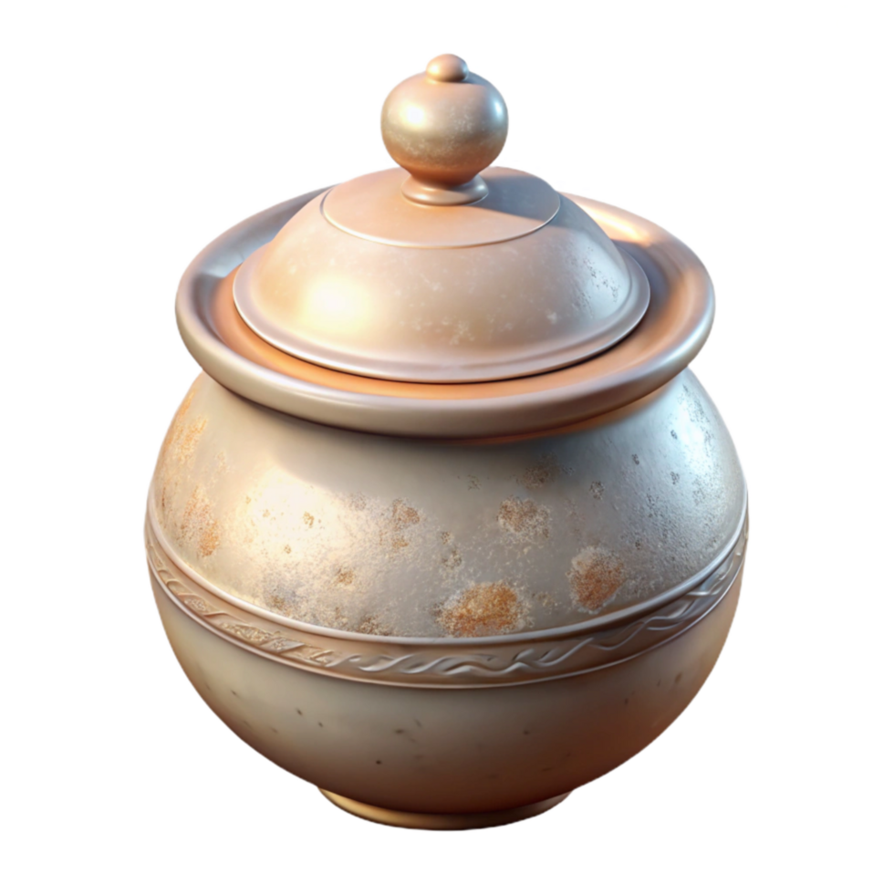 serene vintage Subtle Lighting on Sugar Bowl Isolated high resolution png