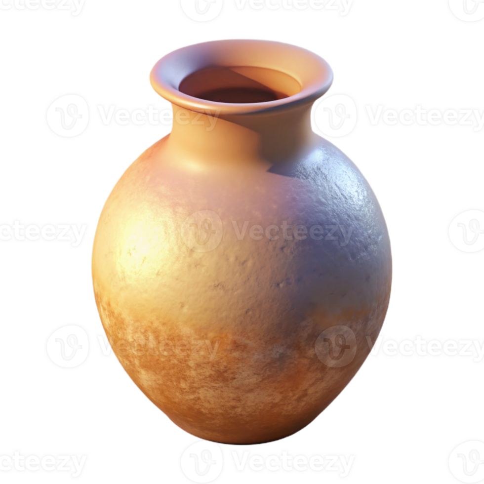 serene classic Subtle Light on Ceramic Vase Cutout detailed png