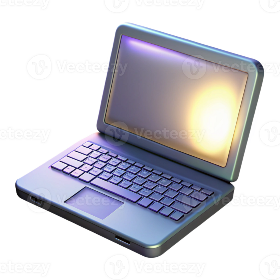 serene creative Subtle Light on Laptop Keyboard Isolated high quality png