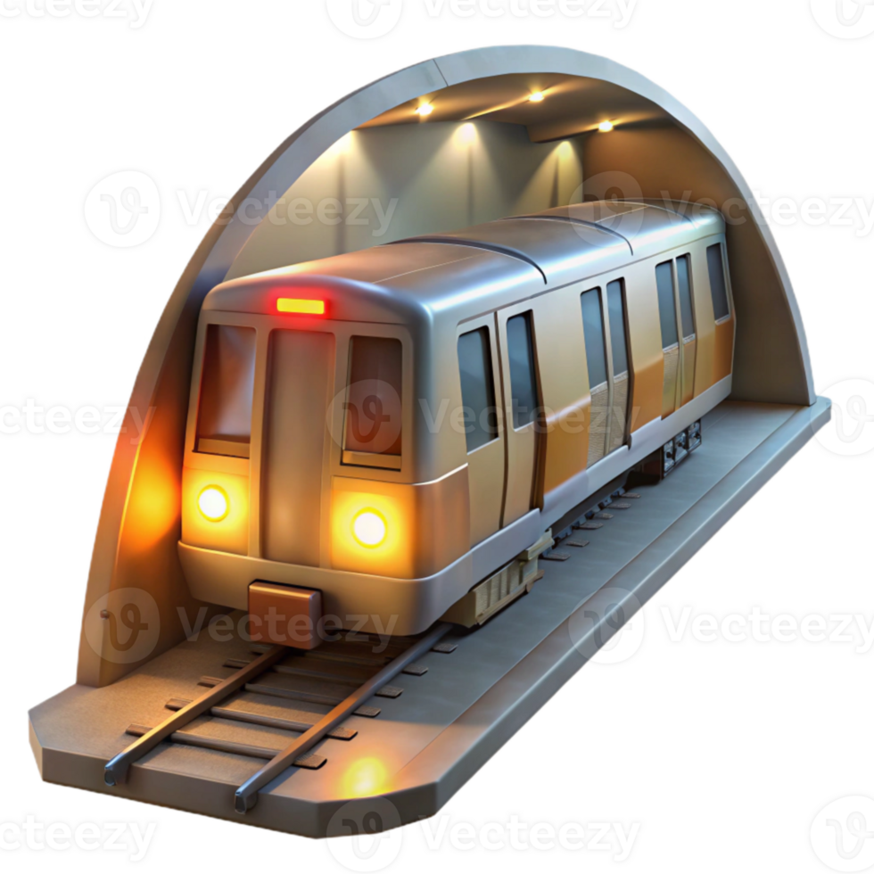dramatic rustic Subway Train Entering Station Isolated Bright Lights high quality png