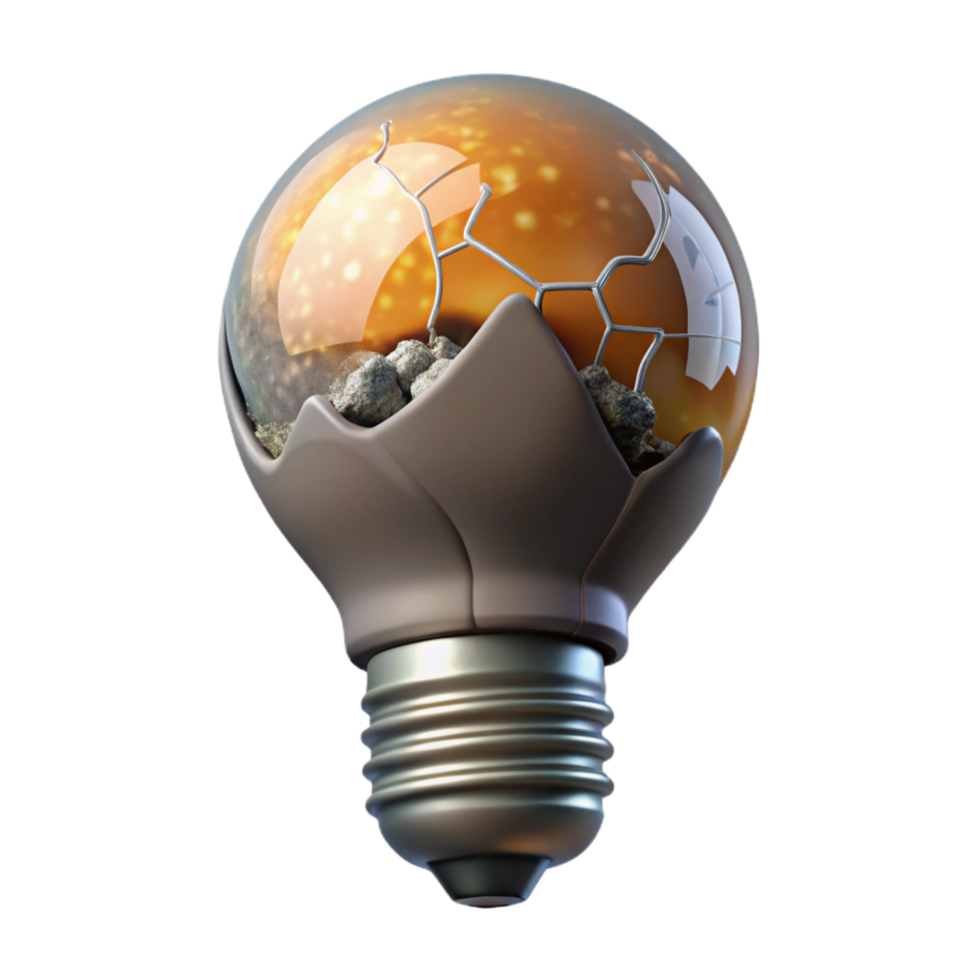 impressive contemporary Surreal Lightbulb with Broken Filament png