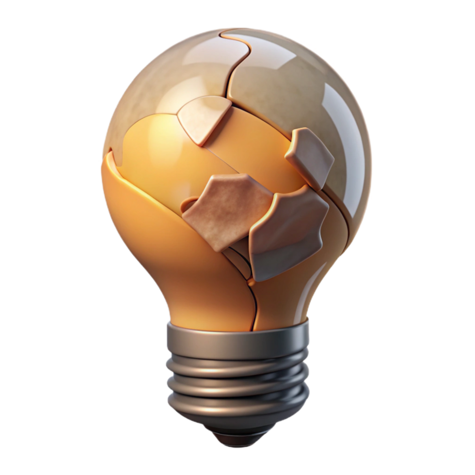 beautiful traditional Surreal Lightbulb with Broken Filament original png