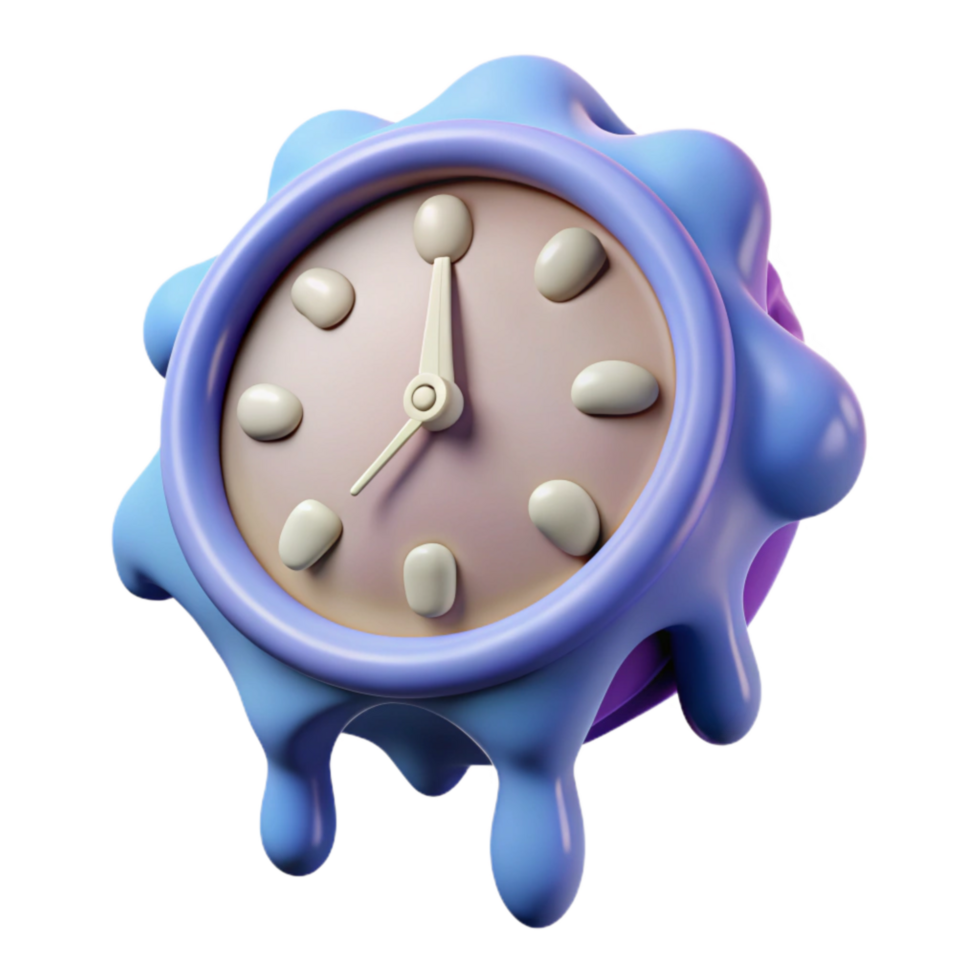 extraordinary rustic Surreal Melting Clock Cutout with Shadow Detail detailed png