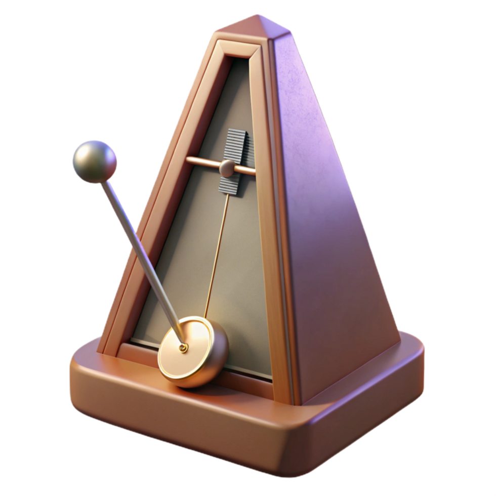 elegant vintage Surreal Metronome with Swinging Pendulum premium png