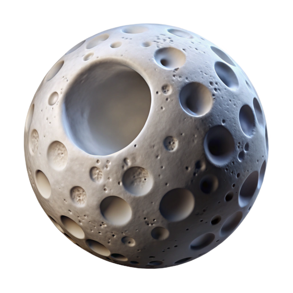 beautiful rustic Surreal Moon Cutout with Craters detailed png