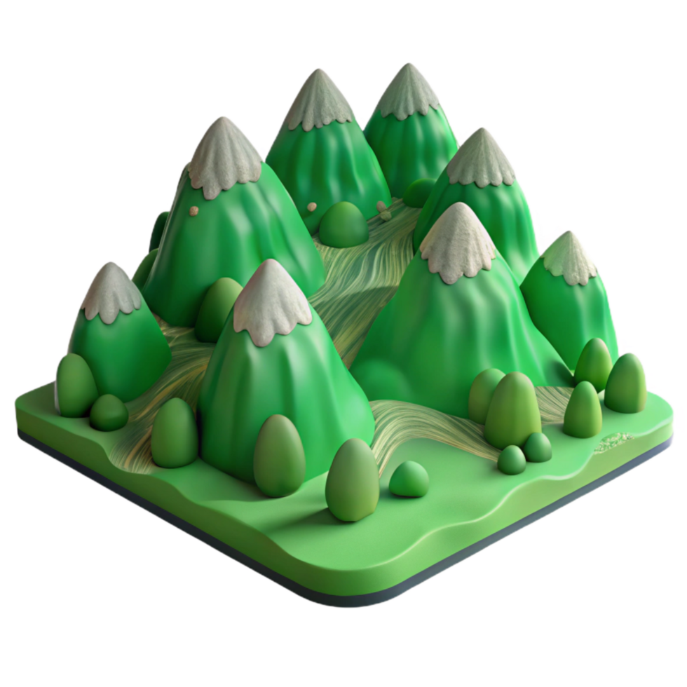 elegant artistic Surreal Mountain Landscape with Jagged Peaks Cutout authentic png