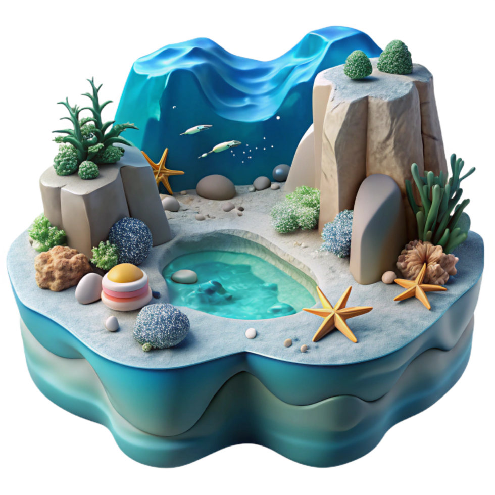 elegant artistic Surreal Ocean Scene with Calm Water Cutout exclusive png
