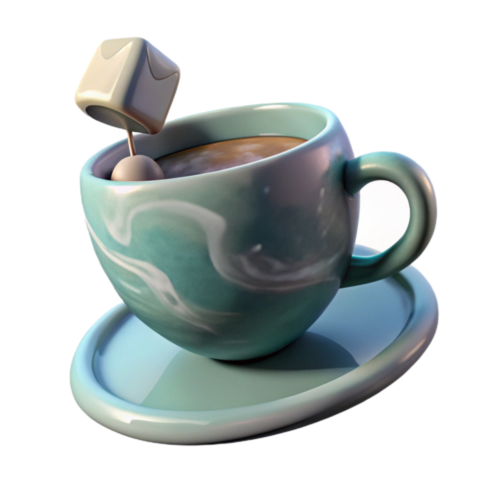 stunning abstract Surreal Teacup with Floating Teabag premium png