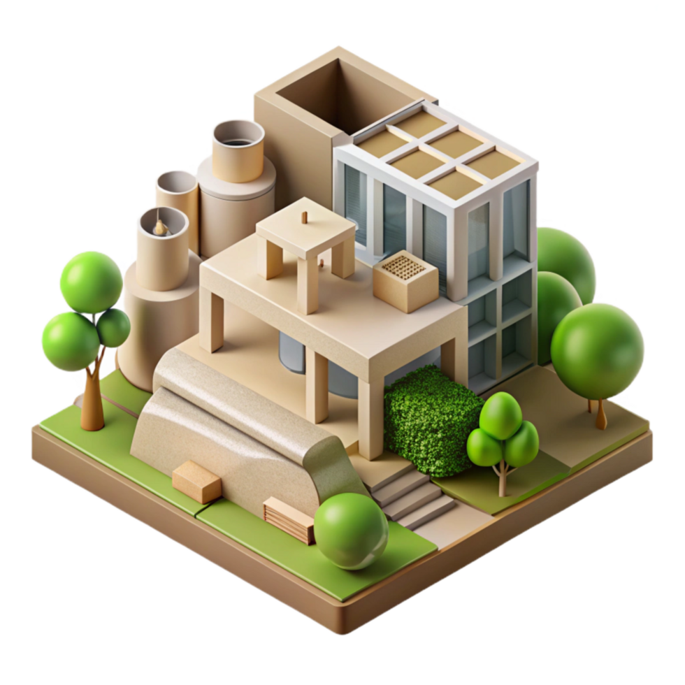 elegant traditional Sustainable Architecture Concept Diagram Isolated original png