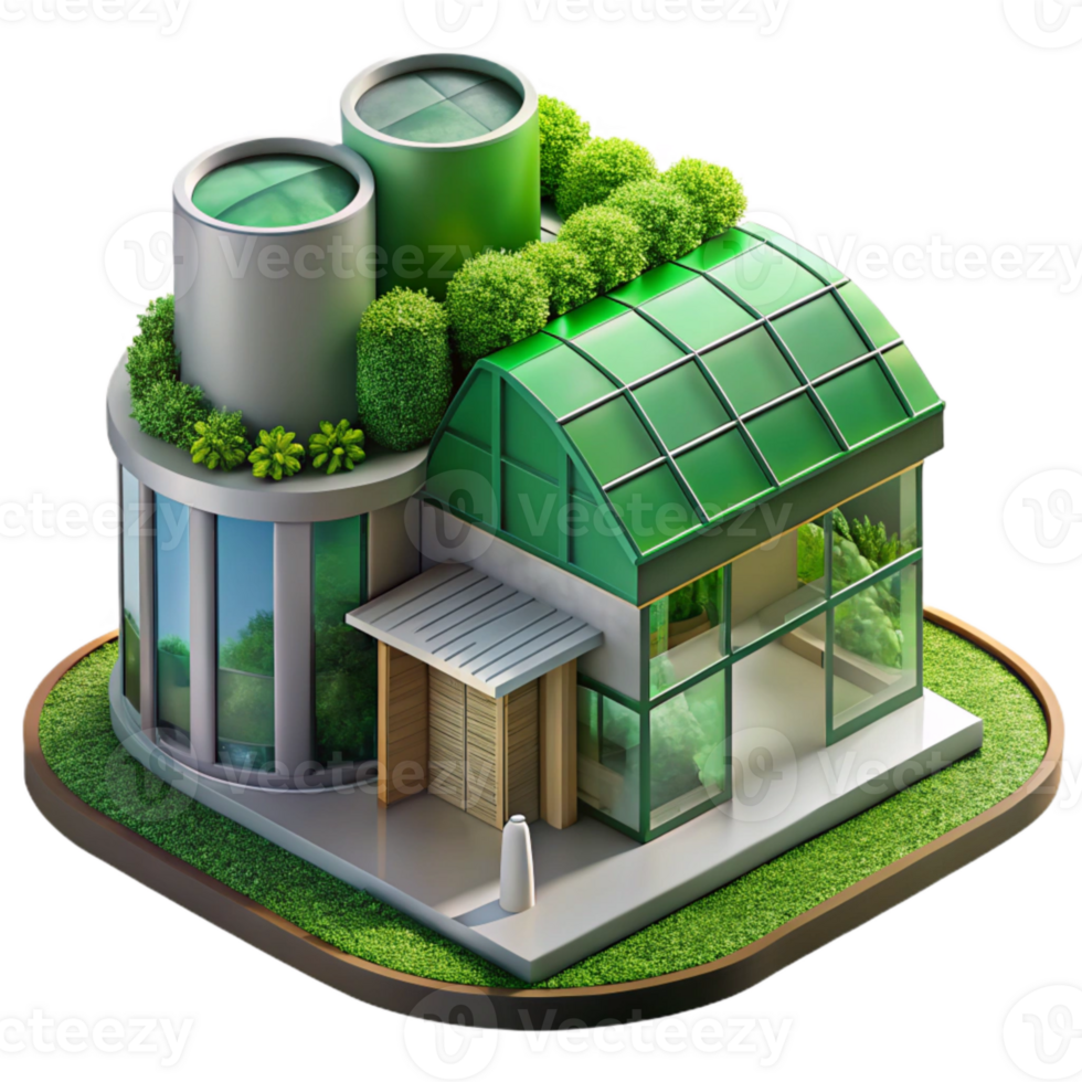 stunning abstract Sustainable Architecture Green Roof Transparent Background authentic png