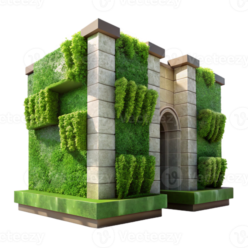 magnificent artistic Sustainable Architecture Green Wall Isolated premium png