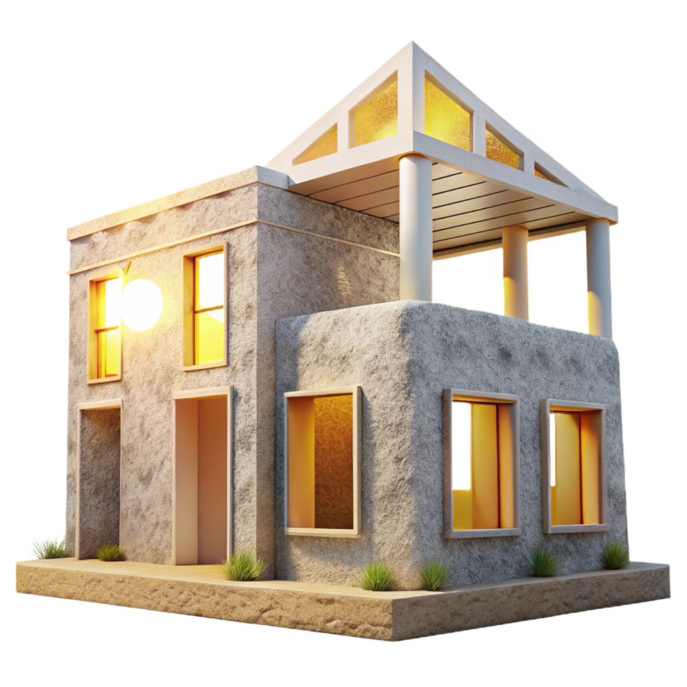 vibrant creative Sustainable Building Structure Bright Sunlight Cutout png