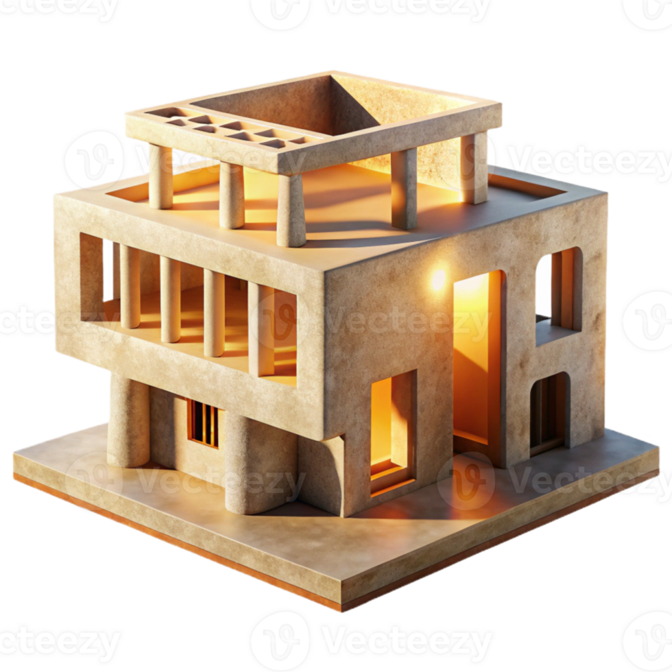 elegant creative Sustainable Building Structure Bright Sunlight Cutout exclusive png