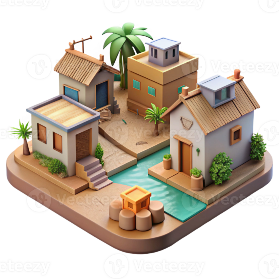 serene abstract Sustainable Community Development Isolated Neighborhood Scene exclusive png