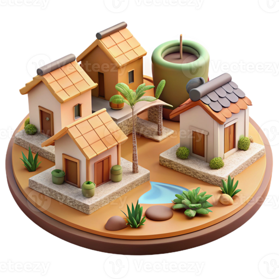 wonderful artistic Sustainable Community Development Isolated Neighborhood Scene detailed png