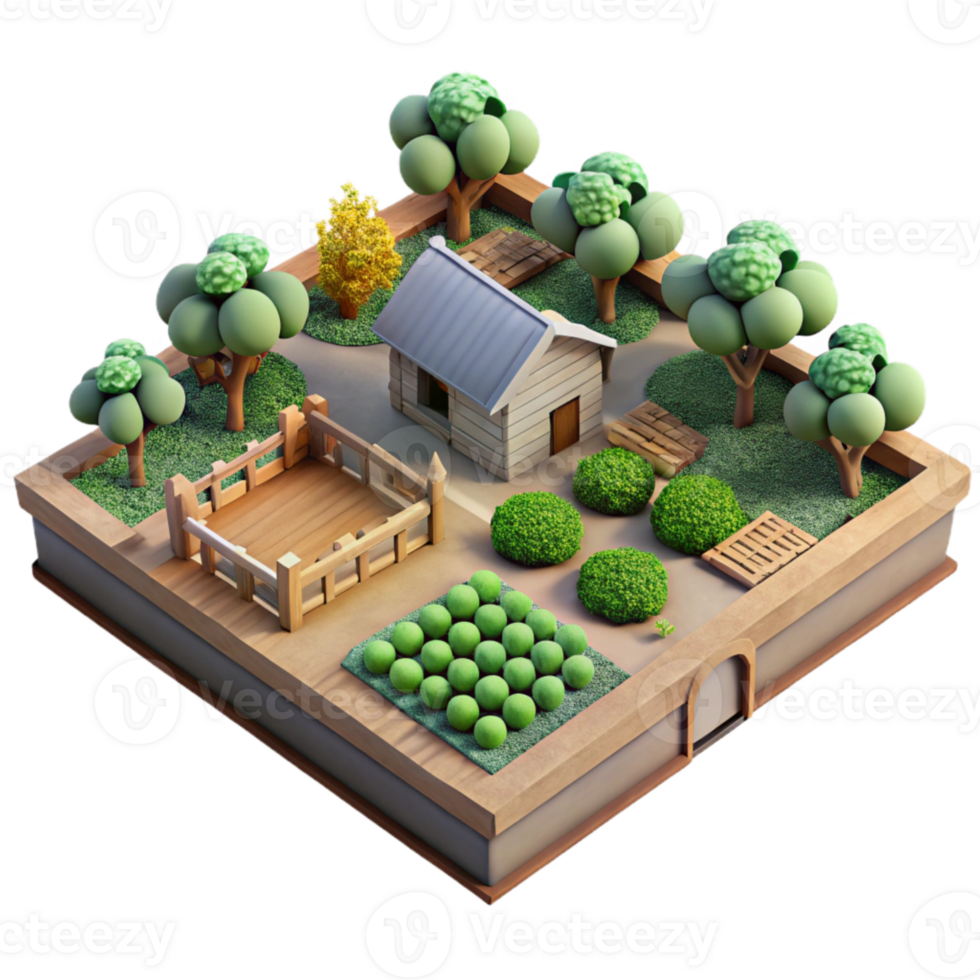 stunning abstract Sustainable Community Garden Top View Isolated detailed png