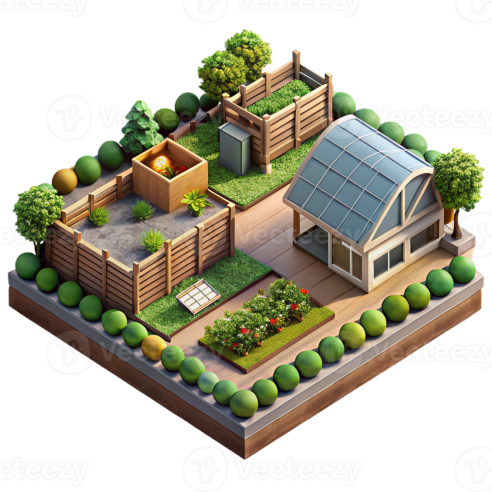 extraordinary abstract Sustainable Community Garden Aerial View Isolated high resolution png