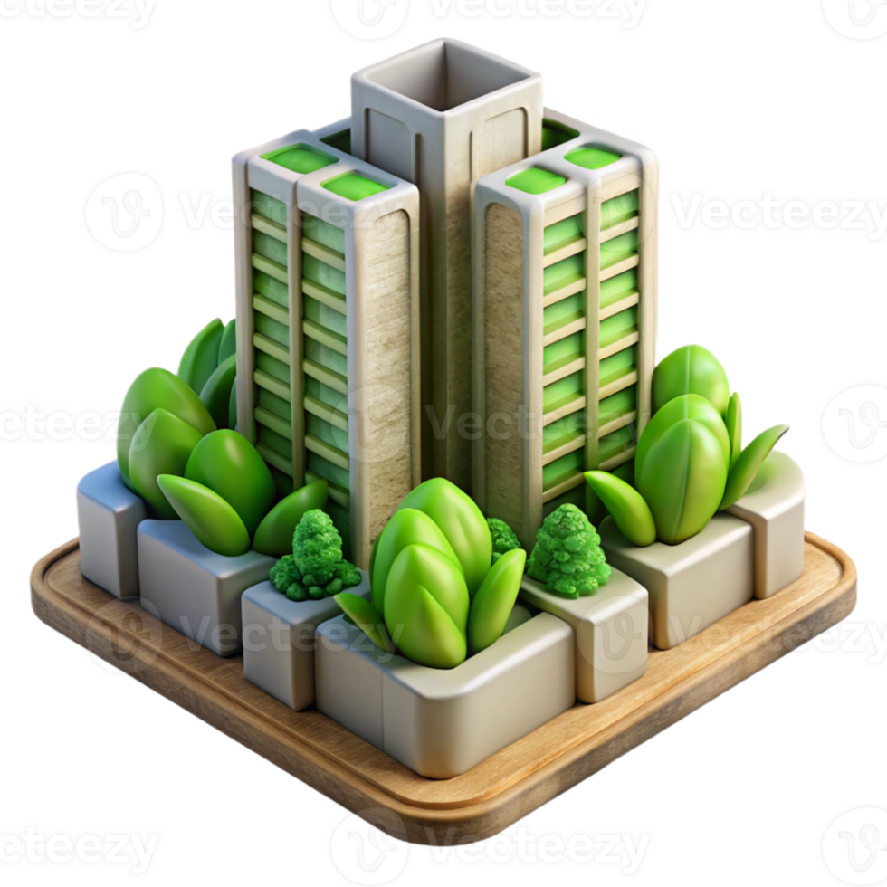 elegant minimalist Sustainable Design Vertical Farm Element professional png