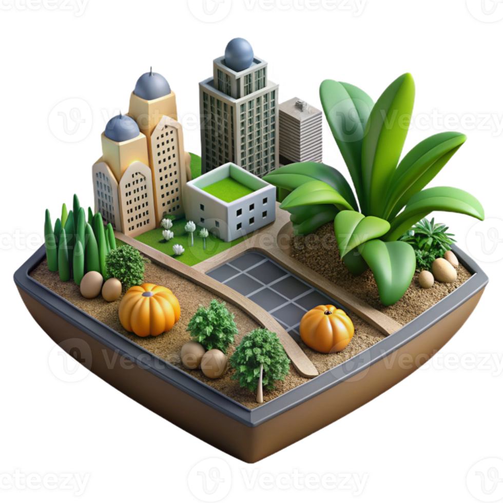 vibrant abstract Sustainable Design Urban Farming Element exclusive png