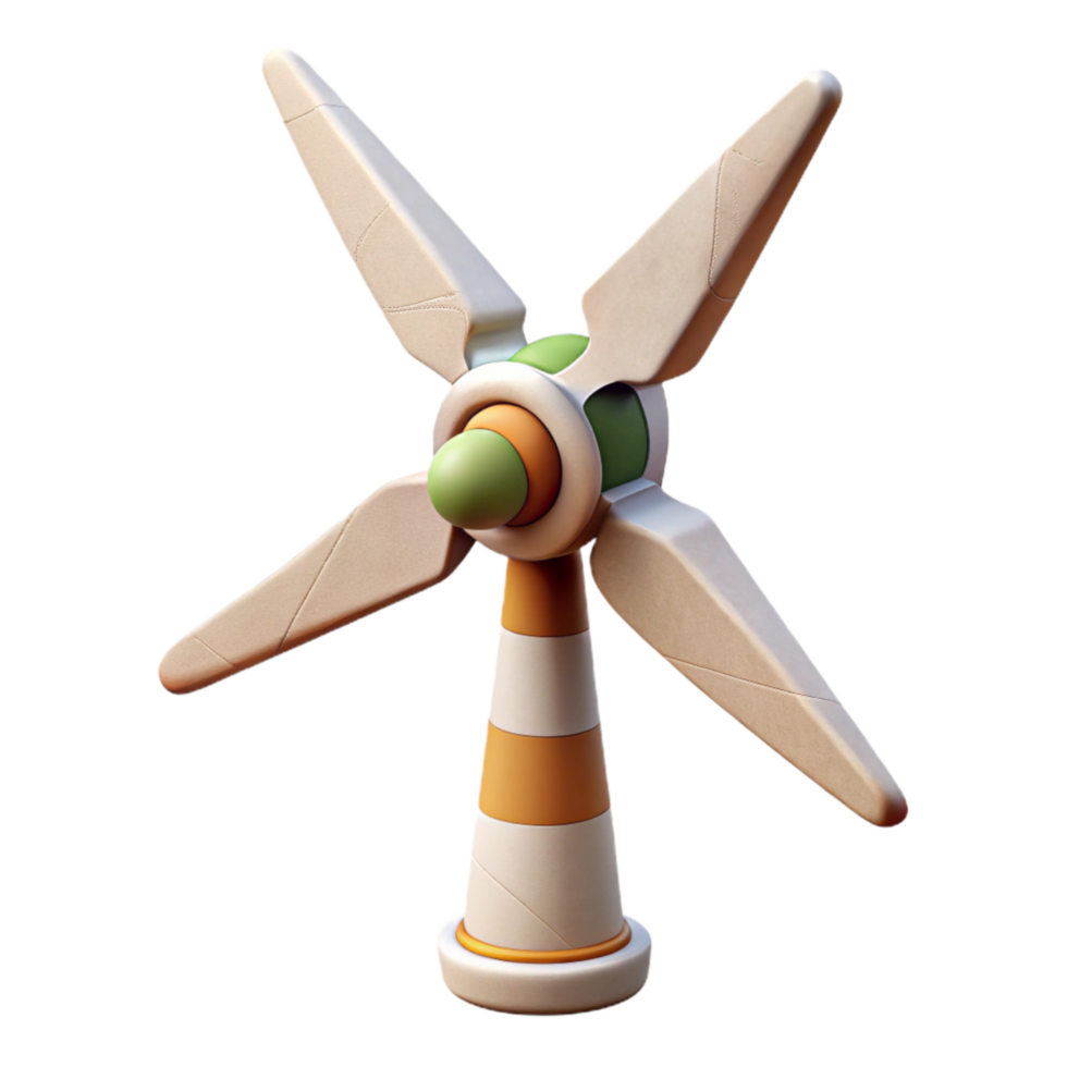 serene vintage Sustainable Energy Wind Turbine Cutout with White Blades exclusive png