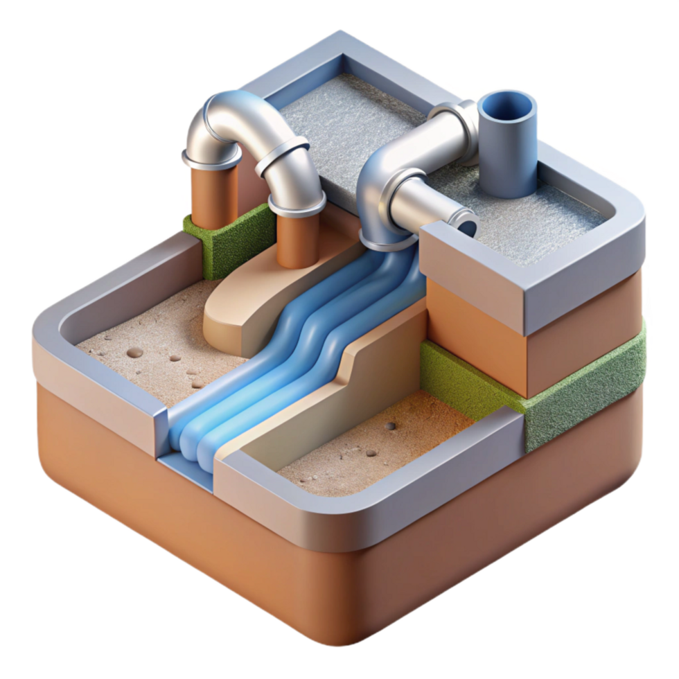 vibrant abstract Sustainable Drainage System Diagram Cutout genuine png