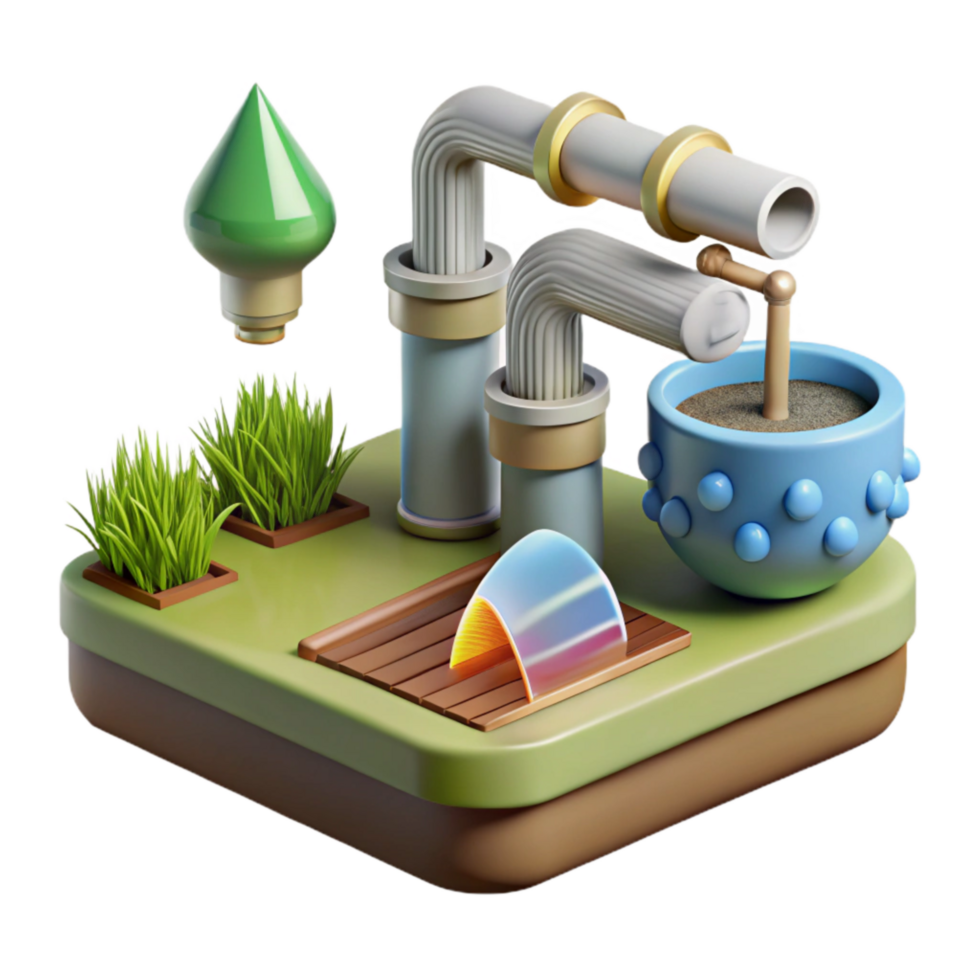 wonderful creative Sustainable Irrigation System Benefits Infographic Cutout Transparent Background high quality png