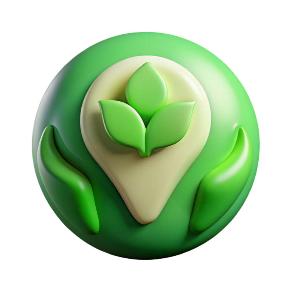 vibrant rustic Sustainable Living Icon Isolated Green Gradient high resolution png