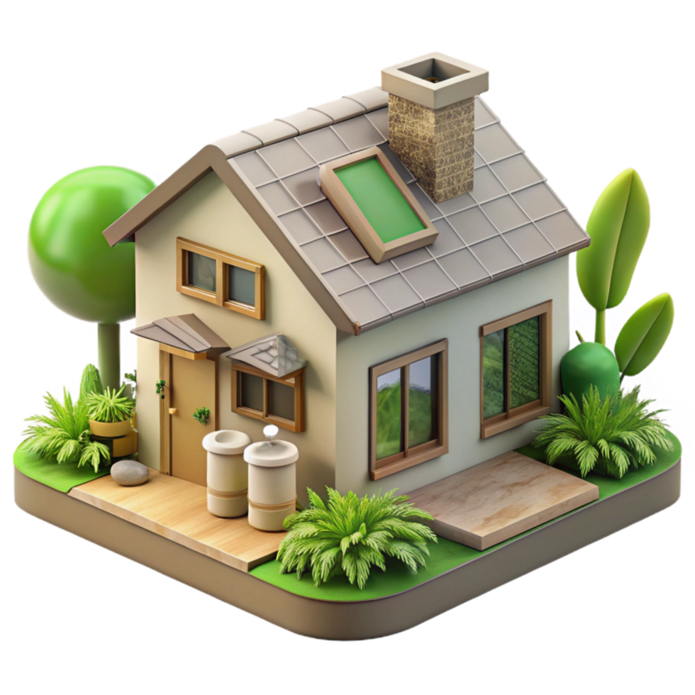 stunning rustic Sustainable Living Home Eco Friendly Design Isolated high resolution png