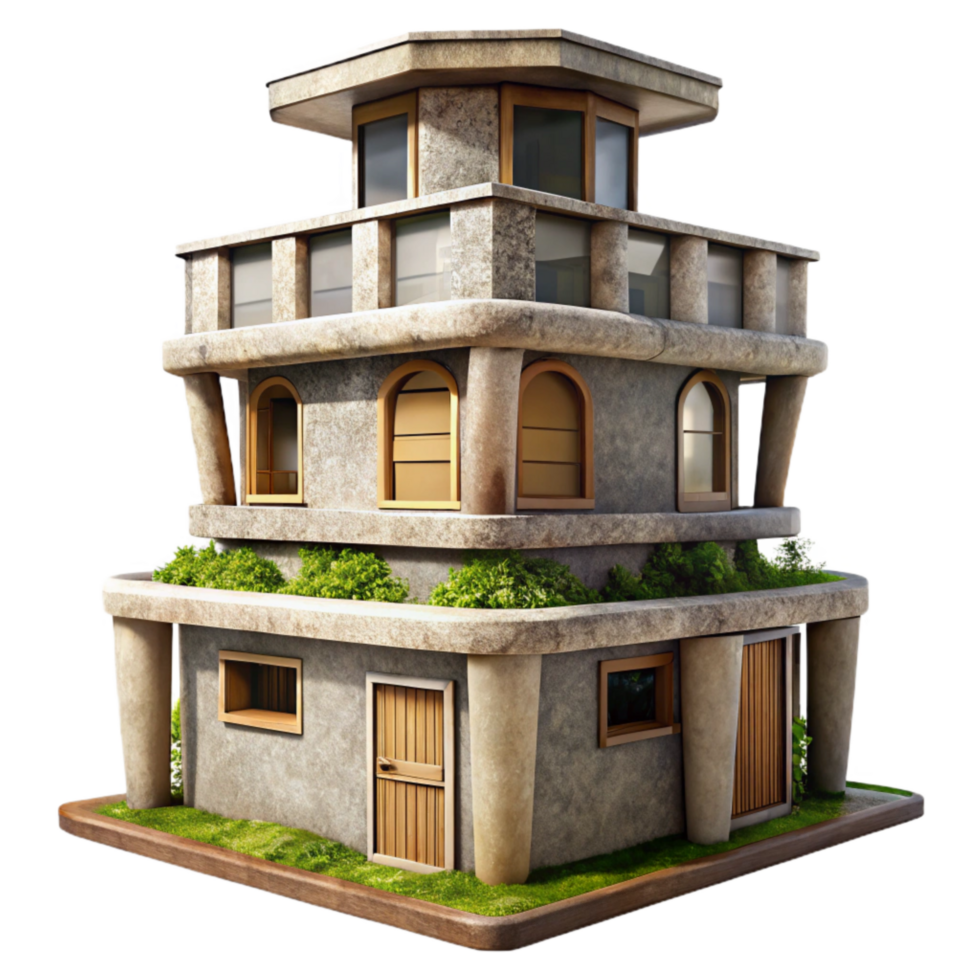 serene classic Sustainable Living Tower Front View Cutout authentic png
