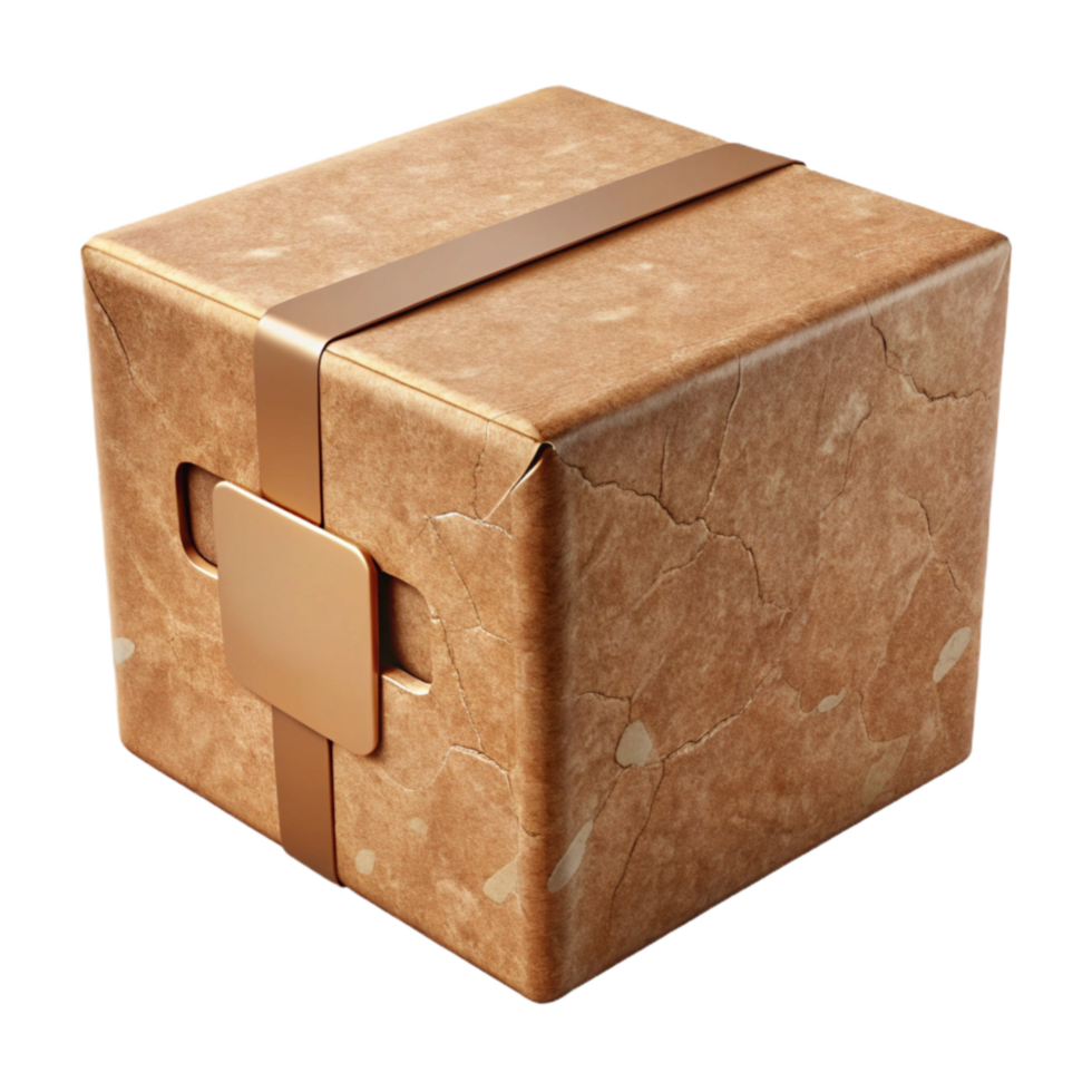 vibrant modern Sustainable Packaging Box Brown Cardboard Isolated premium png