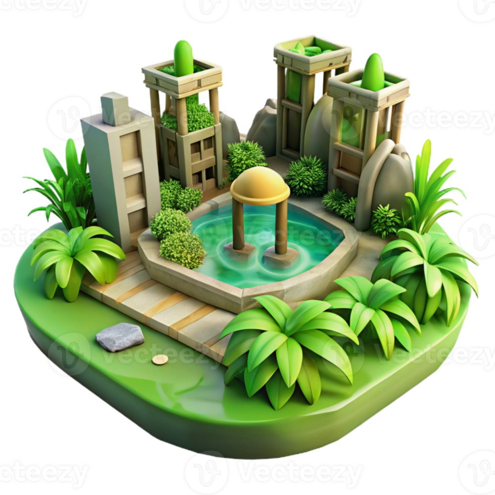 impressive modern Sustainable Tower Back View Isolated authentic png