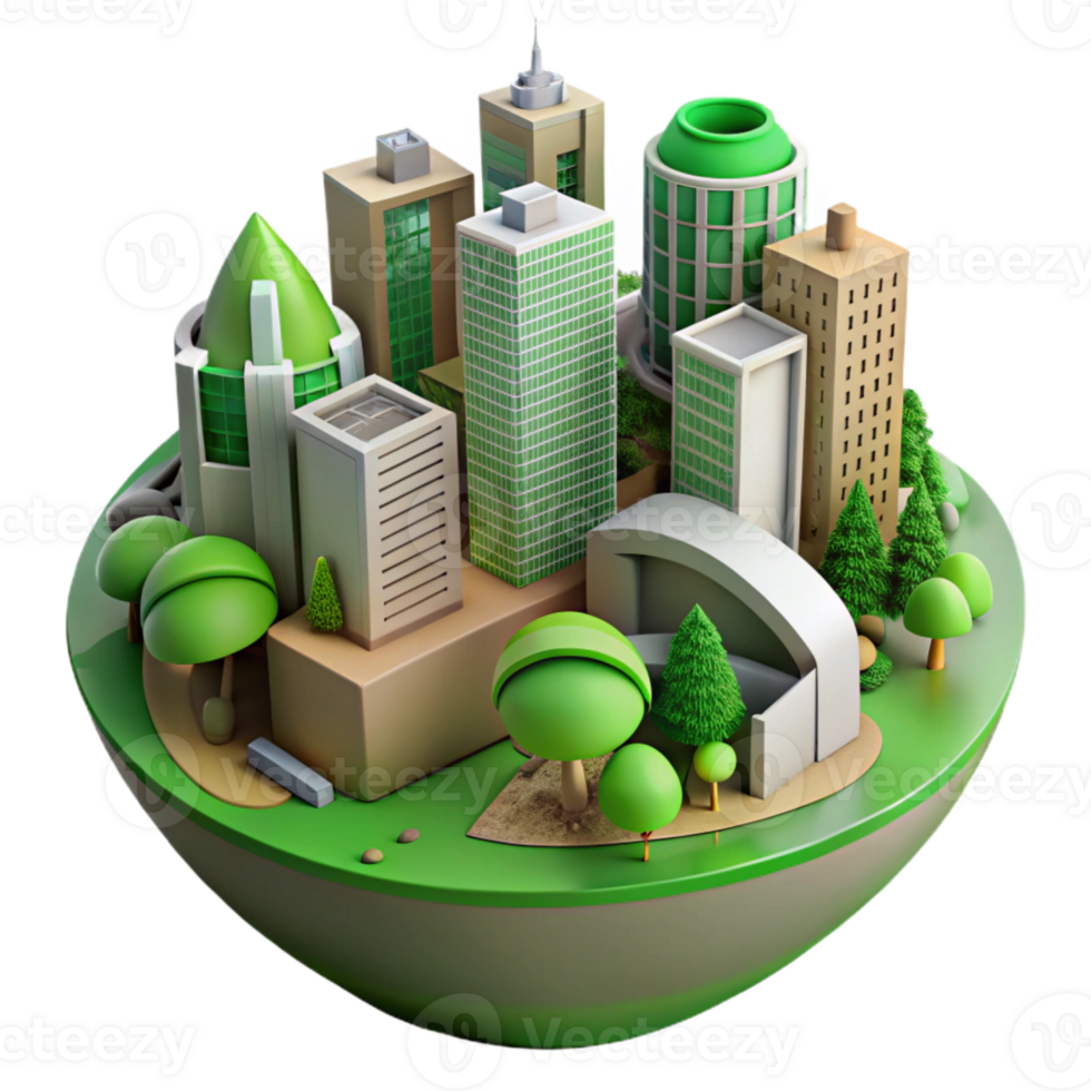 stunning artistic Sustainable Urban Design Element Cutout with Green Detail high quality png