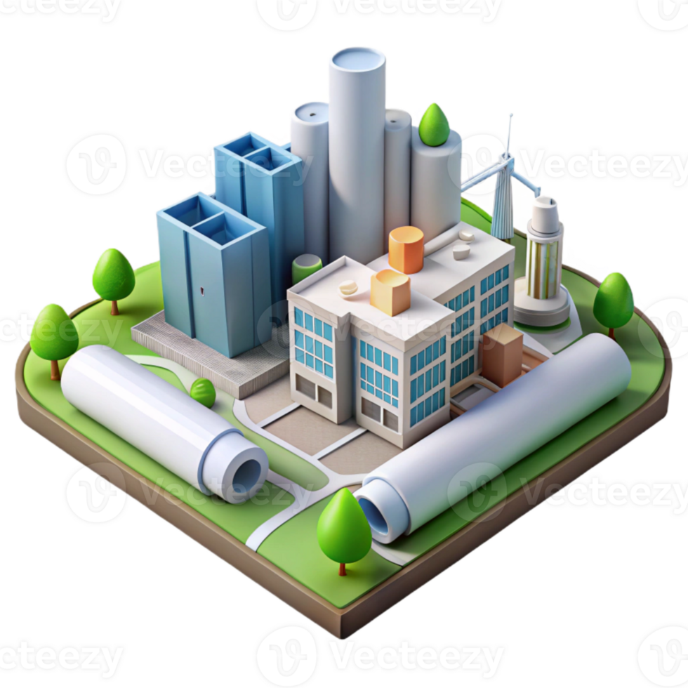 elegant abstract Sustainable Urban Development Plan Isolated png