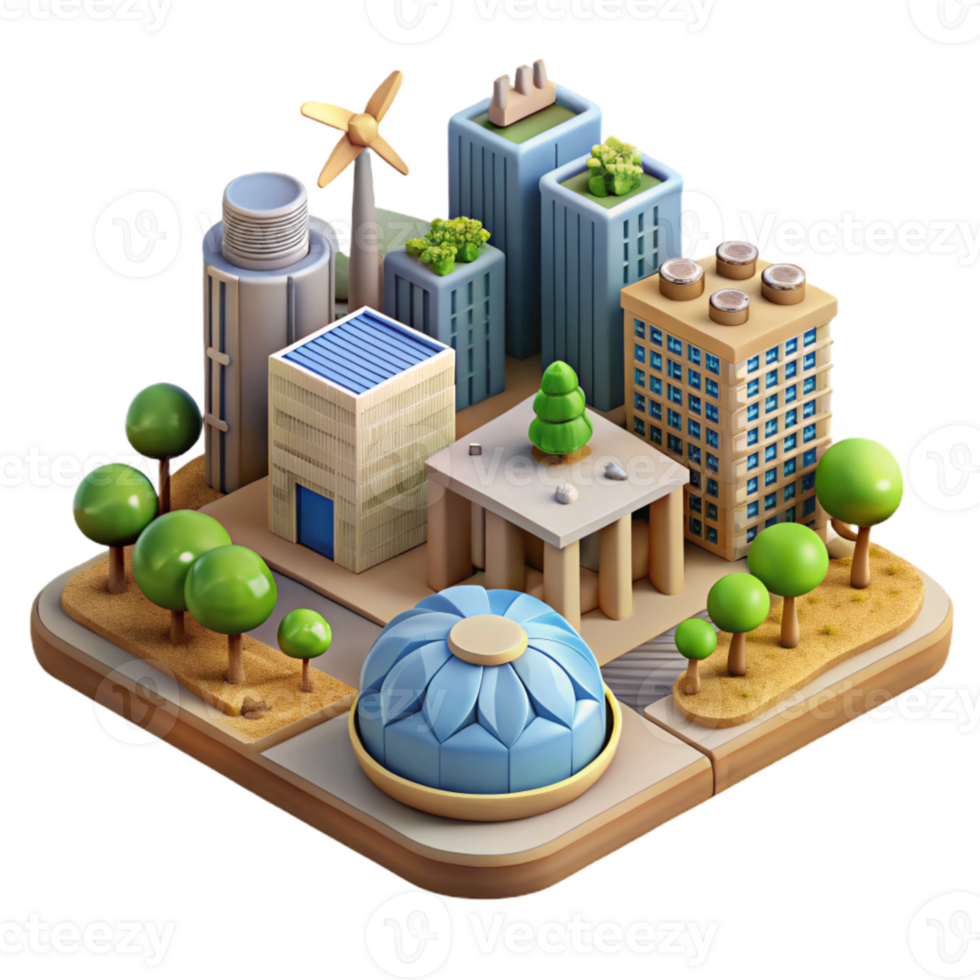 impressive artistic Sustainable Urban Development Practices Isolated Element high quality png