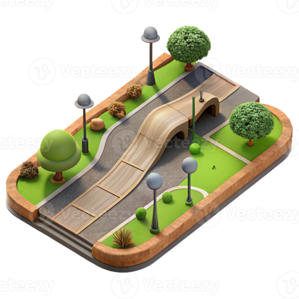 dramatic artistic Sustainable Urban Park Path Top View Cutout professional png